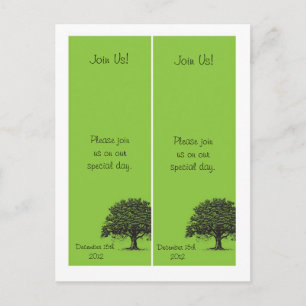 Postal De Anuncios 2 Green Tree Black Save the Date Bookmarks
