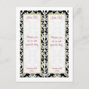Postal De Anuncios 2 la fecha negra/blanca de la reserva de la boda
