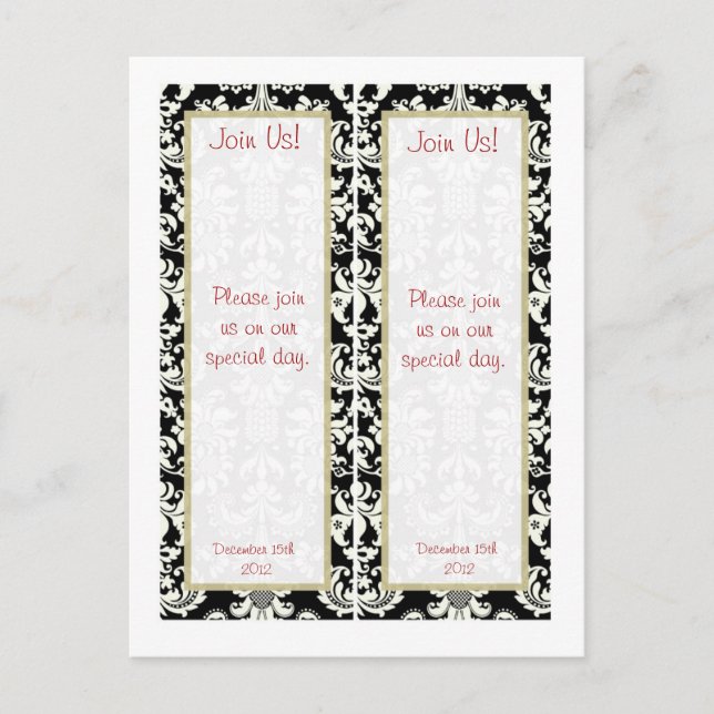 Postal De Anuncios 2 Marcadores de fecha de guardado de la boda de Da (Anverso)