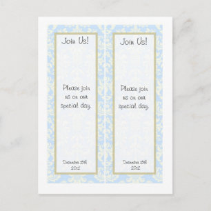 Postal De Anuncios 2 reserva azul/blanca de la boda del damasco la