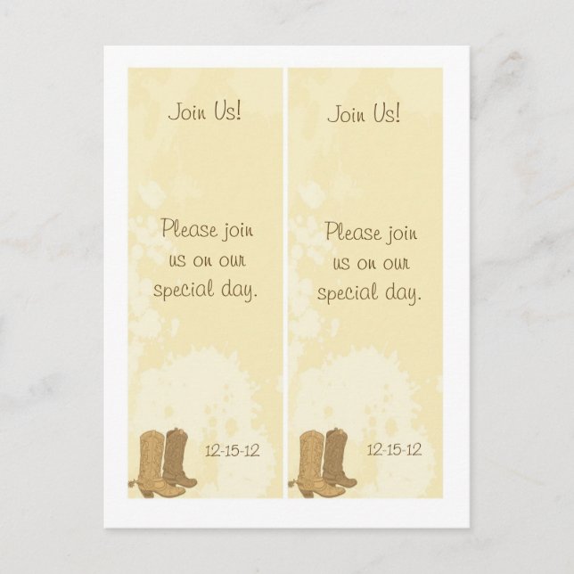 Postal De Anuncios 2 Salvado de Bodas de Vaquero Fecha de Reserva (Anverso)