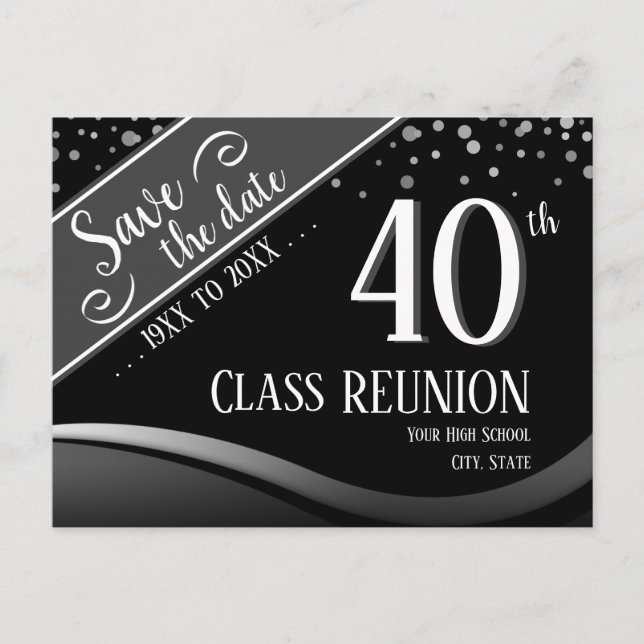 Postal De Anuncios 40.ª Clase Reunión Elegante negro (Anverso)