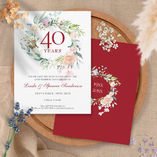 Postal De Anuncios 40.º aniversario de Ruby Boda Salven la fecha