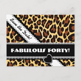 Postal De Anuncios 40.o leopardo y cordón fabulosos A14 del
