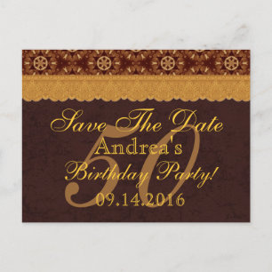 Postal De Anuncios 50.º cumpleaños Salvar la fecha de Chocolate Gold
