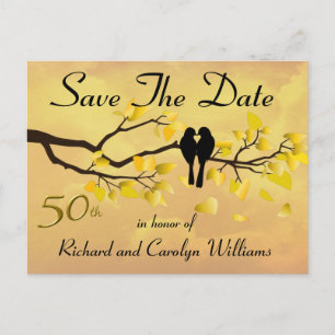 Postal De Anuncios 50° Aniversario de Lovebirds Salva la fecha