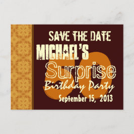 Postal De Anuncios 50 Cumpleaños Sorpresa Save the Date Gold