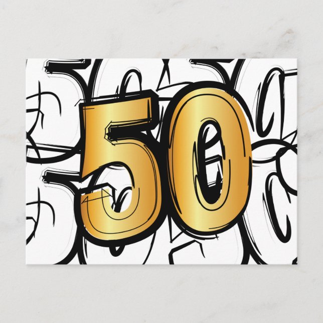 Postal De Anuncios 50 jaar jubileum, abraham, sarah of trouwdag. (Anverso)