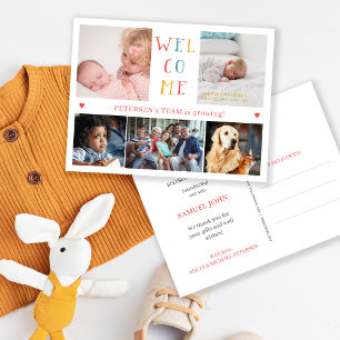 Postal De Anuncios 5 collage de fotos de familia BIENVENIDA nacimient