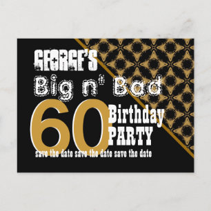 Postal De Anuncios 60 cumpleaños Guardar el patrón de fecha Diagonal