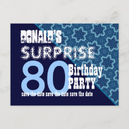 Postal De Anuncios 80.º cumpleaños sorpresa Guardar la fecha Diagonal