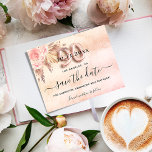 Postal De Anuncios 90 cumpleaños pampas rosas florals salva la fecha<br><div class="desc">Una mujer salva la fecha para una fiesta de cumpleaños número 90. Fondo de degradado dorado rosa, subió, con flores rosas y pampas. Personalice y agregue una fecha y un nombre/edad. El texto: Save the Date se escribe con un gran guión de estilo escrito a mano. El número 90 se...</div>