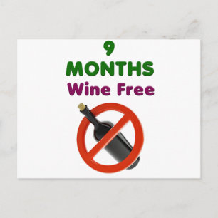 Postal De Anuncios 9 meses sin vino, madre embarazada, regalo de emba