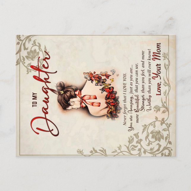 Postal De Anuncios A Mi Hija, A Mi Hija Y A Mi Mamá (Anverso)