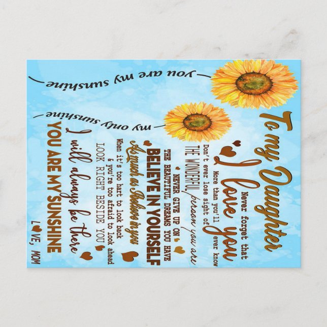 Postal De Anuncios A mi hija | Carta especial a mi hija (Anverso)