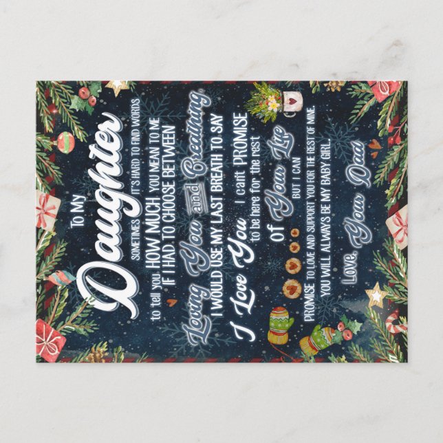Postal De Anuncios A Mi Hija, Regalo, Navidades Carta A La Hija (Anverso)