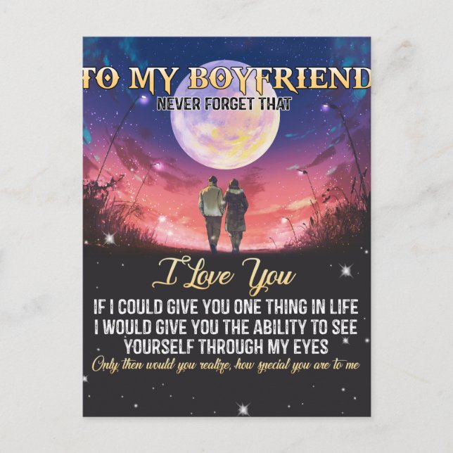 Postal De Anuncios A Mi Novio Te Amo (Anverso)