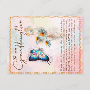 Postal De Anuncios A mi regalo de nieta, regalo de mariposa linda