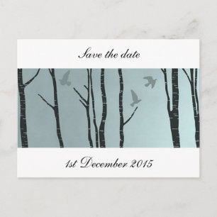 Postal De Anuncios Abedul plateado original, pájaro - boda, civil