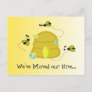 Postal De Anuncios Abejas ocupadas que nos hemos mudado