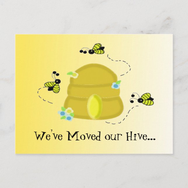 Postal De Anuncios Abejas ocupadas que nos hemos mudado (Anverso)