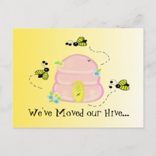 Postal De Anuncios Abejas ocupadas que nos hemos mudado