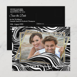 Postal De Anuncios Abstractos sin fisuras en blanco y negro creativos