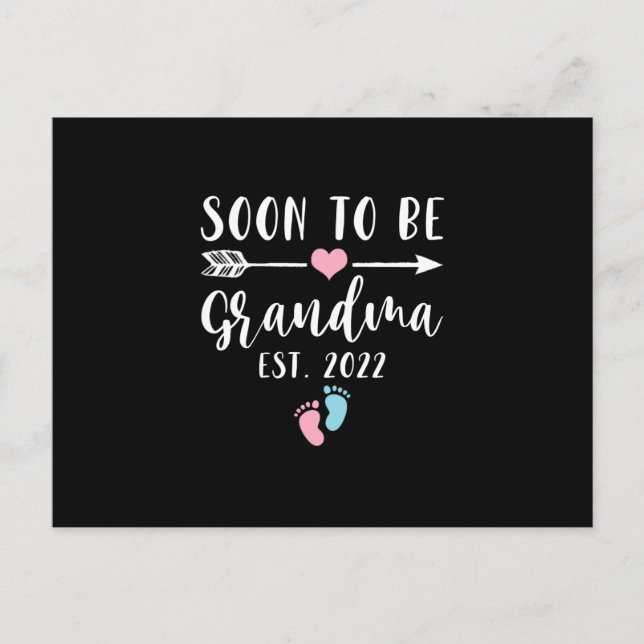 Postal De Anuncios Abuela Pronto 2022 Para Nueva Abuela (Anverso)