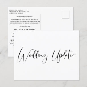Postal De Anuncios Actualización de Boda menor reducida elegante