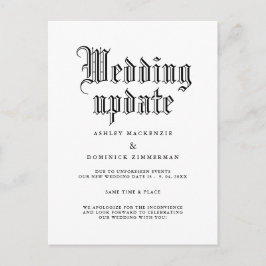 Postal De Anuncios Actualización de cambio simple de boda gótica