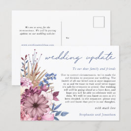 Postal De Anuncios Actualización de posposición de boda Florales de g