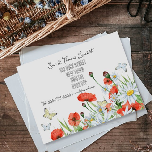 Postal De Anuncios acuarela amapola margarita cambio de dirección mud (Subido por el creador)