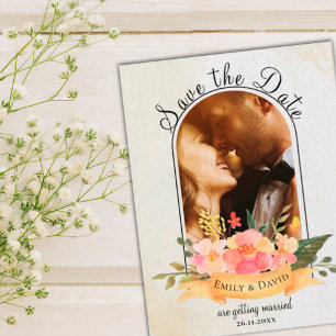 Postal De Anuncios Acuarela elegante floral linda foto boda