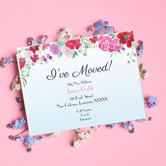 Postal De Anuncios Acuarela Floral Cambio de Dirección (Subido por el creador)