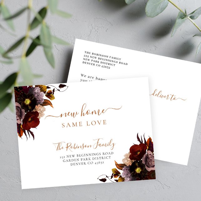 Postal De Anuncios Acuarela floral elegante chic mudanza (Subido por el creador)