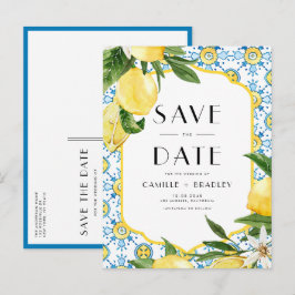 Postal De Anuncios Acuarela Limón y Baldosa Marroquí Salva la Fecha