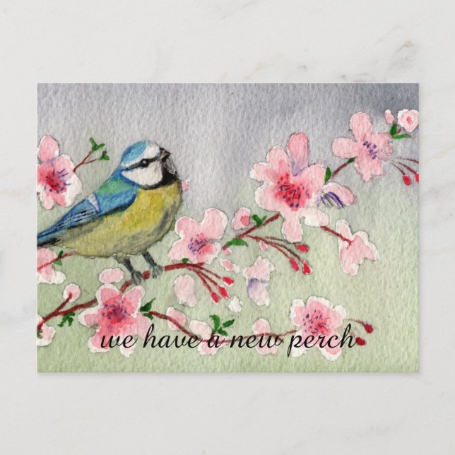 Postal De Anuncios Acuarela Nuevo percado Cambio de dirección (Anverso)