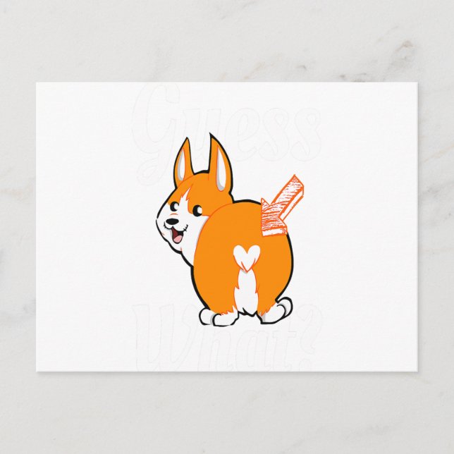 Postal De Anuncios Adivina Qué Trasero De Corgi Amantes De Perros (Anverso)