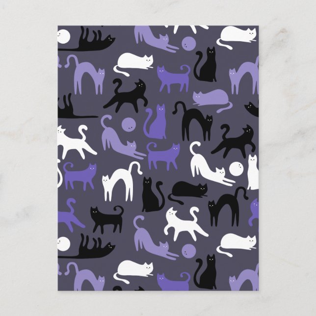 Postal De Anuncios Adorables polos de gato de yoga curado (Anverso)