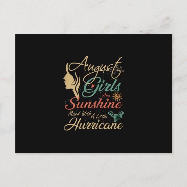 Postal De Anuncios Agosto Los Chicas Son Sunshine Agosto Cumpleaños (Anverso)