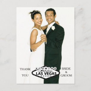 Postal De Anuncios Agradecimiento de Foto Personalizada de Boda de La