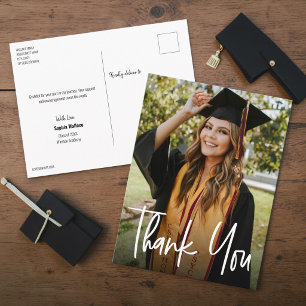 Postal De Anuncios Agradecimiento de graduación de foto vertical mode