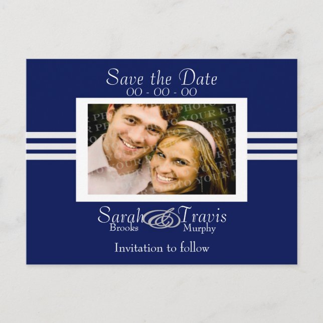 Postal De Anuncios Agrega tu propia foto - Azul Oscuro (Anverso)