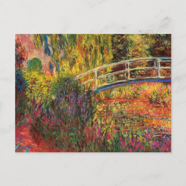 Postal De Anuncios Agua de Monet Lily Pond e Irlandeses de Agua (Anverso)