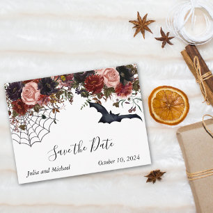 Postal De Anuncios Aguada Save the Date Halloween Floral Otoño