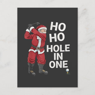 Postal De Anuncios Agujero en Uno Divertido Golf Navidad 