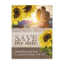 Ahorra la Fecha del Girasol Rústico