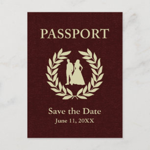 Postal De Anuncios ahorre el pasaporte del boda de la fecha