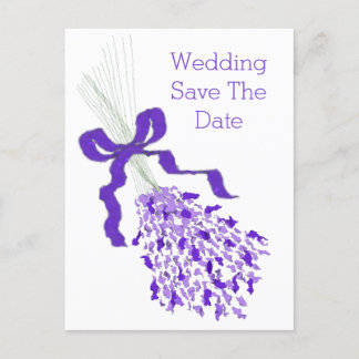 Postal De Anuncios Ahorre la fecha de la boda de lavanda