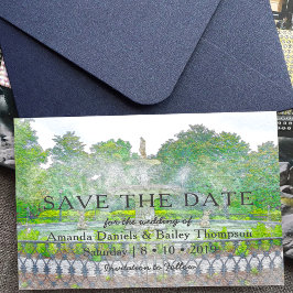 Postal De Anuncios Ahorre la fecha de la foto en acuarela de la fuent